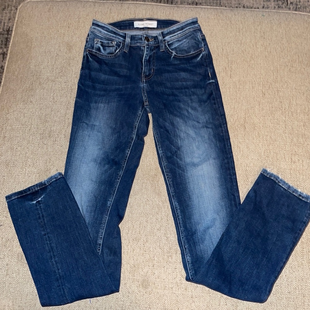 Flying Monkey Platinum Straight Stretch Jeans - size 24 - N